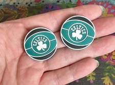 2 Pce BOSTON Basketball Team Silicone Focal Beads DIY Jewelry Pens NEW