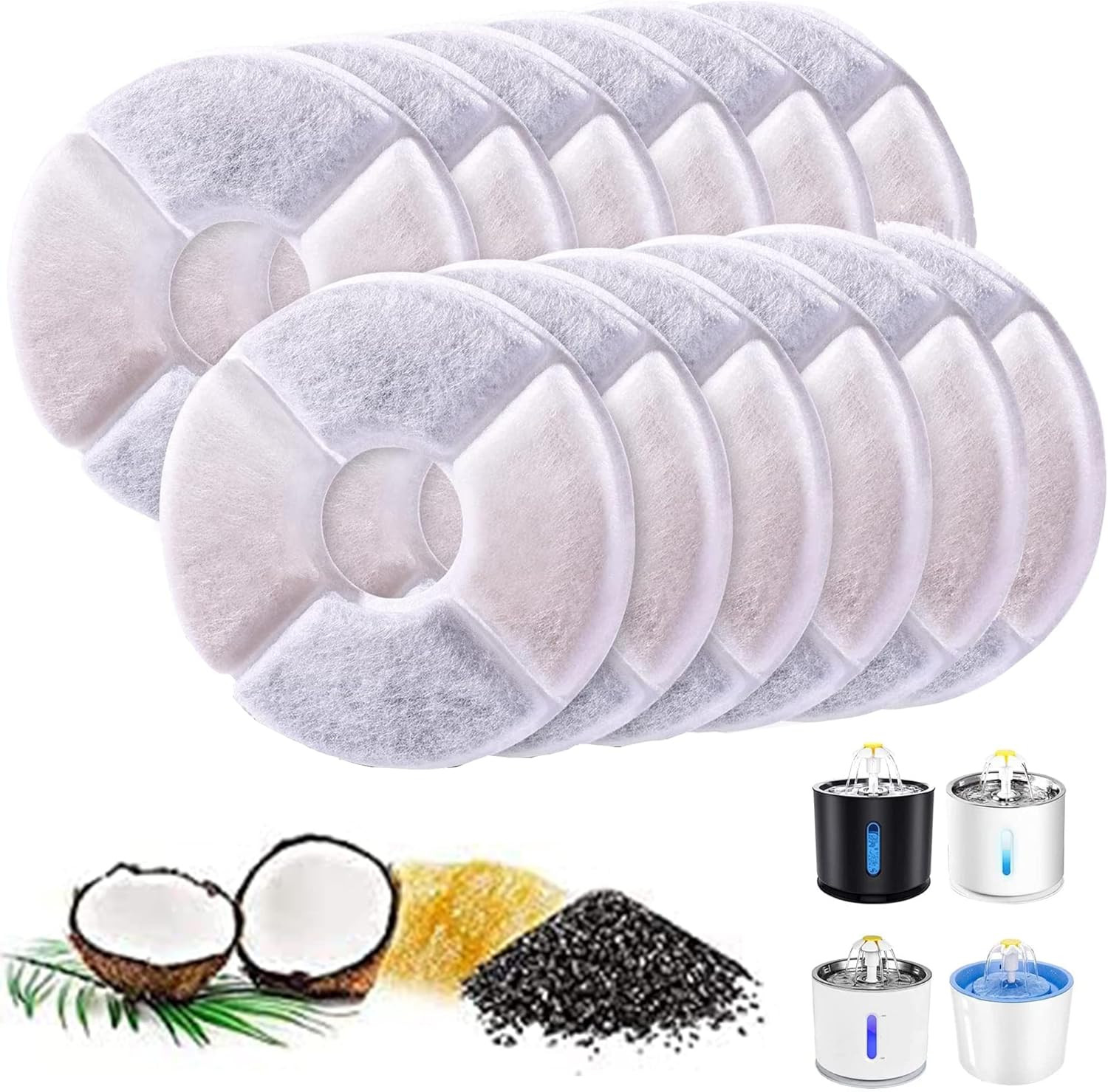 12Pack Cat Water Fountain Filters for Pet Flower Fountains Replacement Filters r