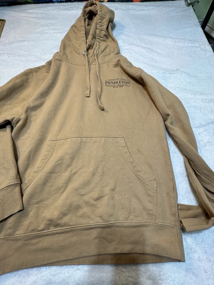 Pendleton Woolen Mills Hoodie Mens S Sweatshirt Pullover Aztec Graphic Tan - Image 2 of 4