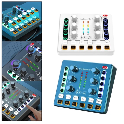 Audio Mixer Sound Card Voice Changer Studio Equipment Low Noise for Headset