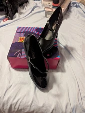 Funtasma Black Patent Leather Platform MaryJane Goth Cosplay Emo Chunk Heel Sz 8