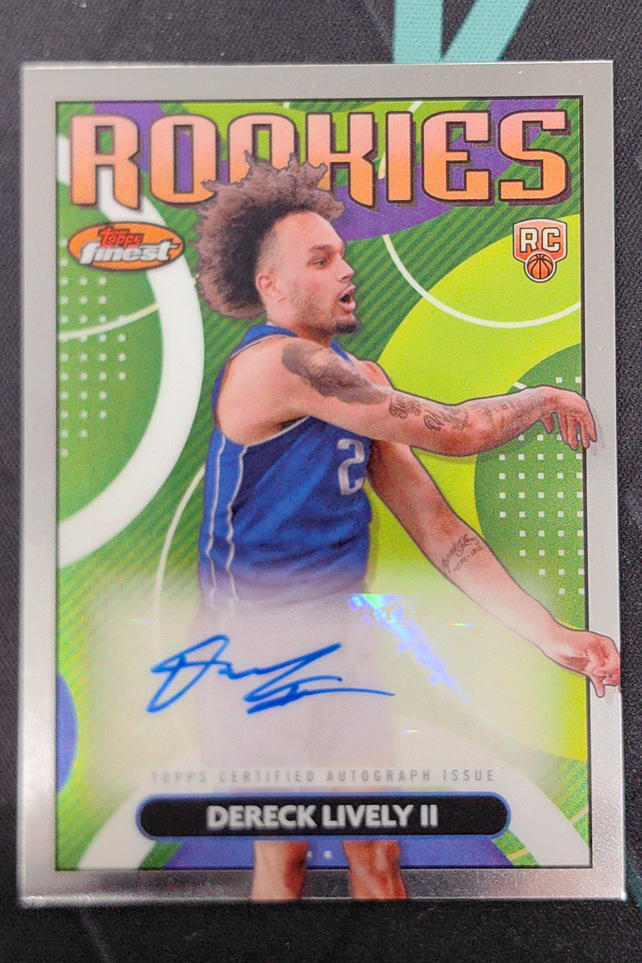 2023-24 Topps Finest Dereck Lively II Rookie Auto RC #RFA-DLII Mavericks