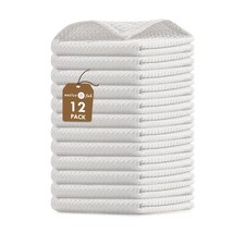 Native Fab Waffle 12 Pack Dish Cloths - 100 Cotton, Soft, Absorbent, Quick D...