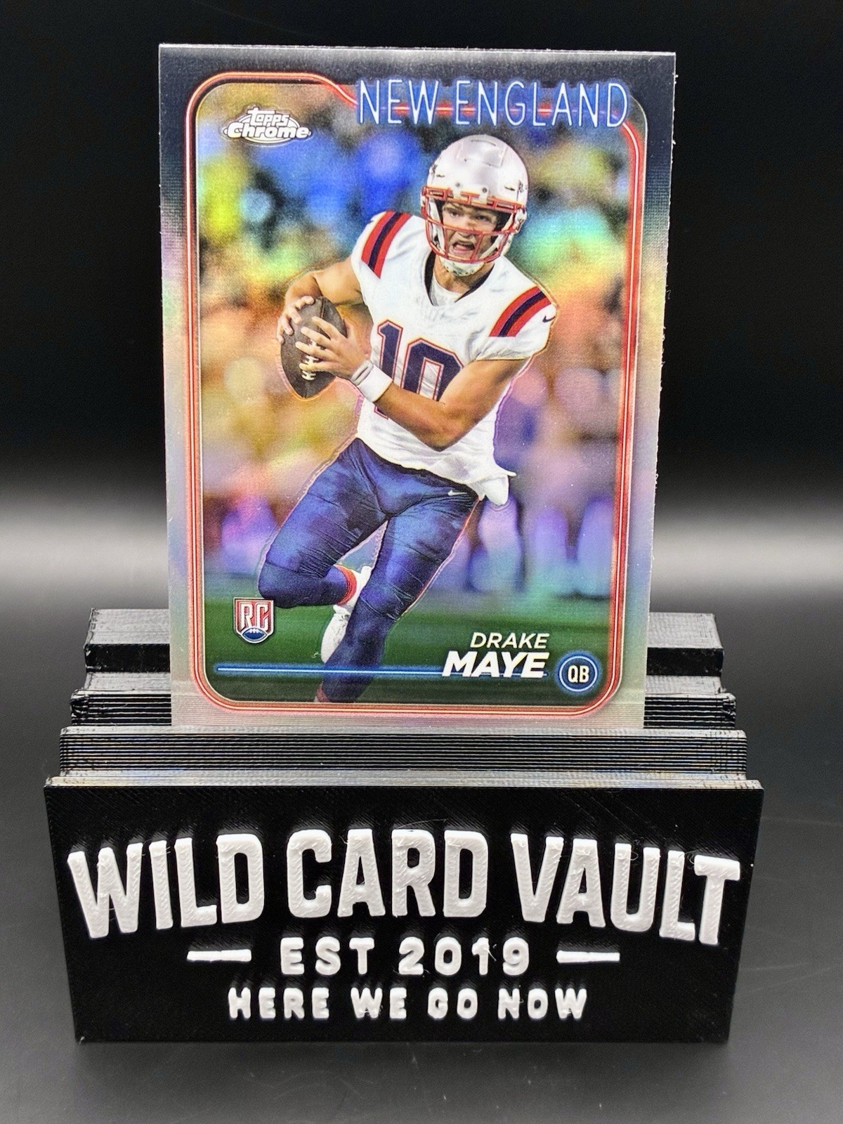 2024 Topps Chrome Football - Drake Maye Prism Refractor #203 (RC)
