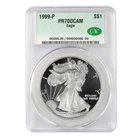 1999-P Proof $1 American Silver Eagle CAC PF70DCAM