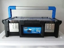 HART 18" Cantilever Organizer, Resin Tool Storage Box, Black with Blue