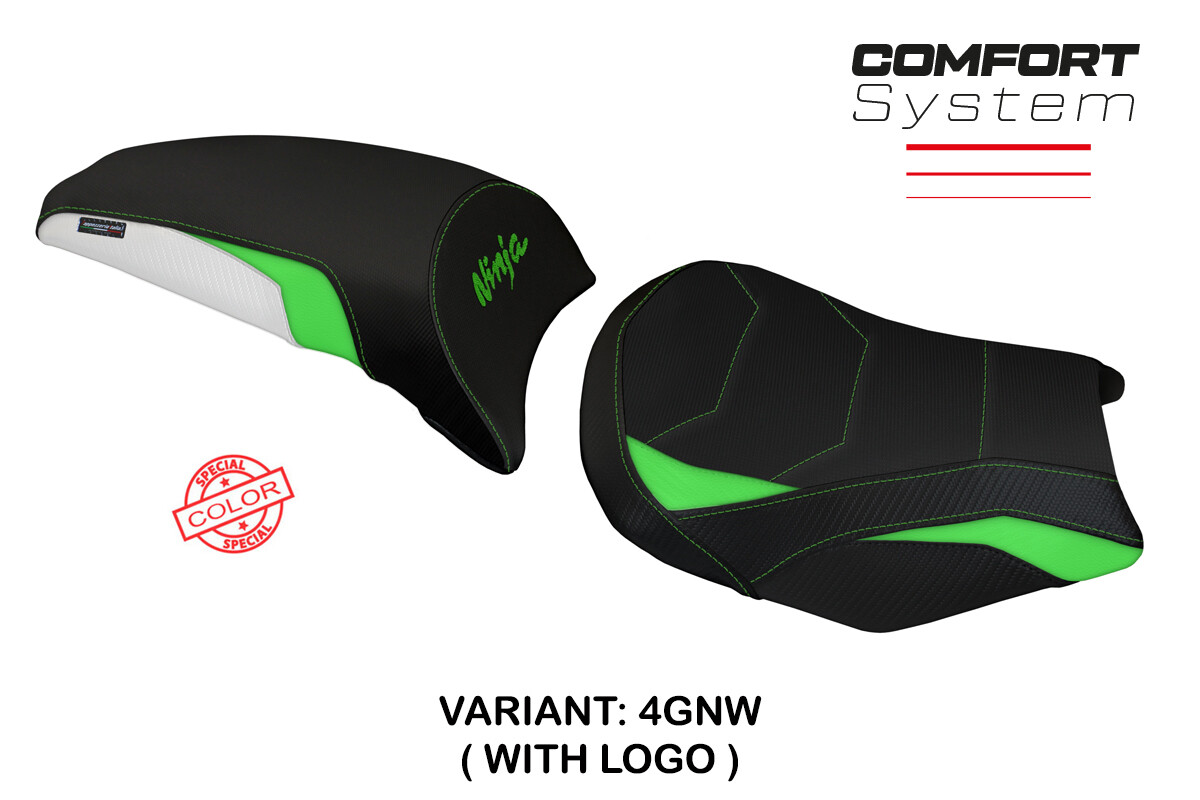 Kawasaki Ninja 650 Z650 2017-2026 Seat Cover Tappezzeria Comfort Green White