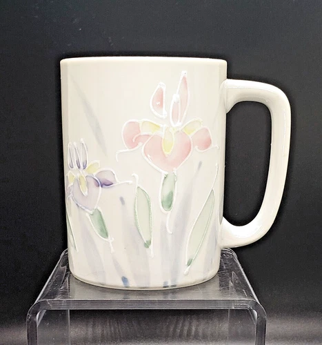 Otagiri Coffee Mug ~ Floral Lite ~ Hand Painted Irises