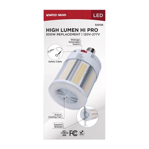 Satco S23135 - 200/150/100 Watt LED Corncob - Extended Mogul base (1 or 2 Pack) - Picture 9 of 13