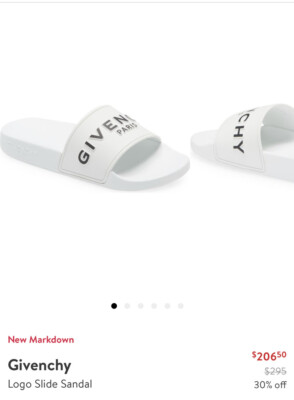 New Authentic Givenchy Written Print Logo Men Pool Slide 