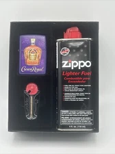 Zippo Crown Royal Design 48749 Lighter, Flints,  Lighter Fluid Gift Set