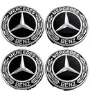 4 x Black Mercedes Benz 75mm Alloy Wheel Centre Caps AMG A B C E S M Class Hub
