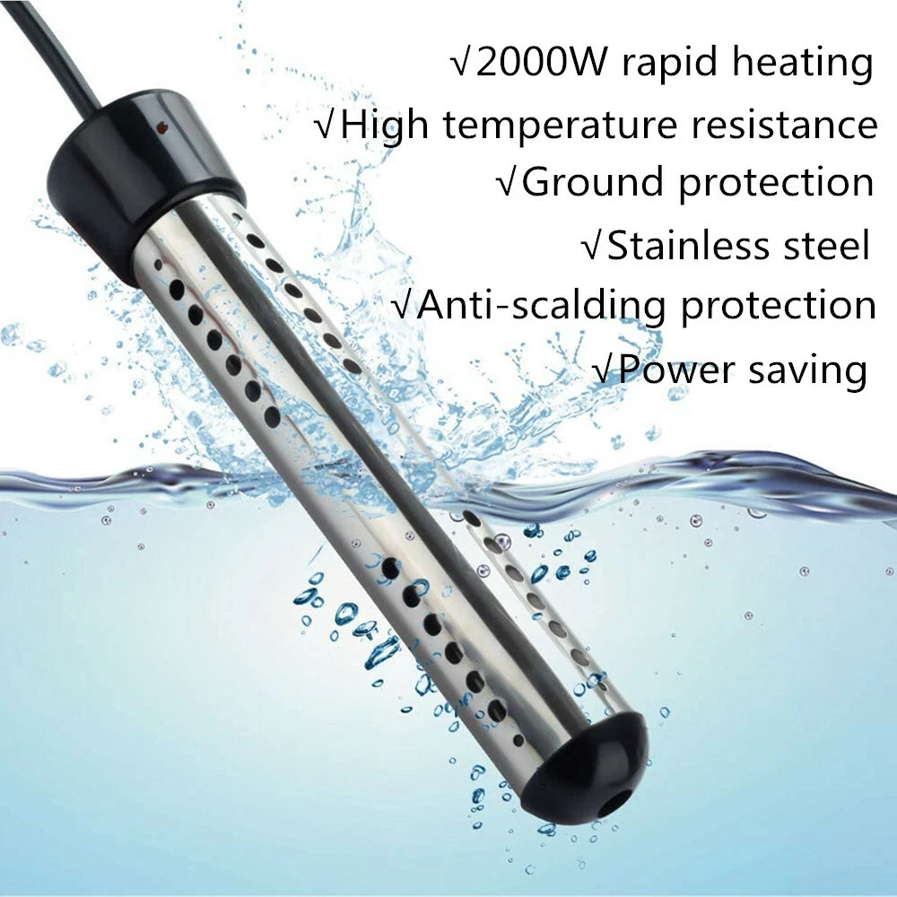 Portable Immersion Heater Water Boiler Washbasin Plastic Bucket 1500W  Stainless | eBay