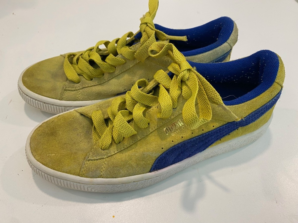 Puma 4.5 Youth Mens Yellow Blue Suede Retro 1900s Sneakers Puma 4.5 Youth Mens Yellow Blue Suede Retro 1900s Sneakers