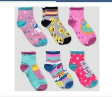 Emoji Kids 6pk Socks Size S/M NWT