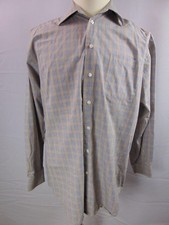 Nautica Plaid Long Sleeve Button Front Casual Dress Shirt Mens Size 16 1/2 34-35