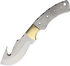 Knifemaking 4.5" Satin Finish Stainless Full Tang Guthook Blade Brass Guard L138