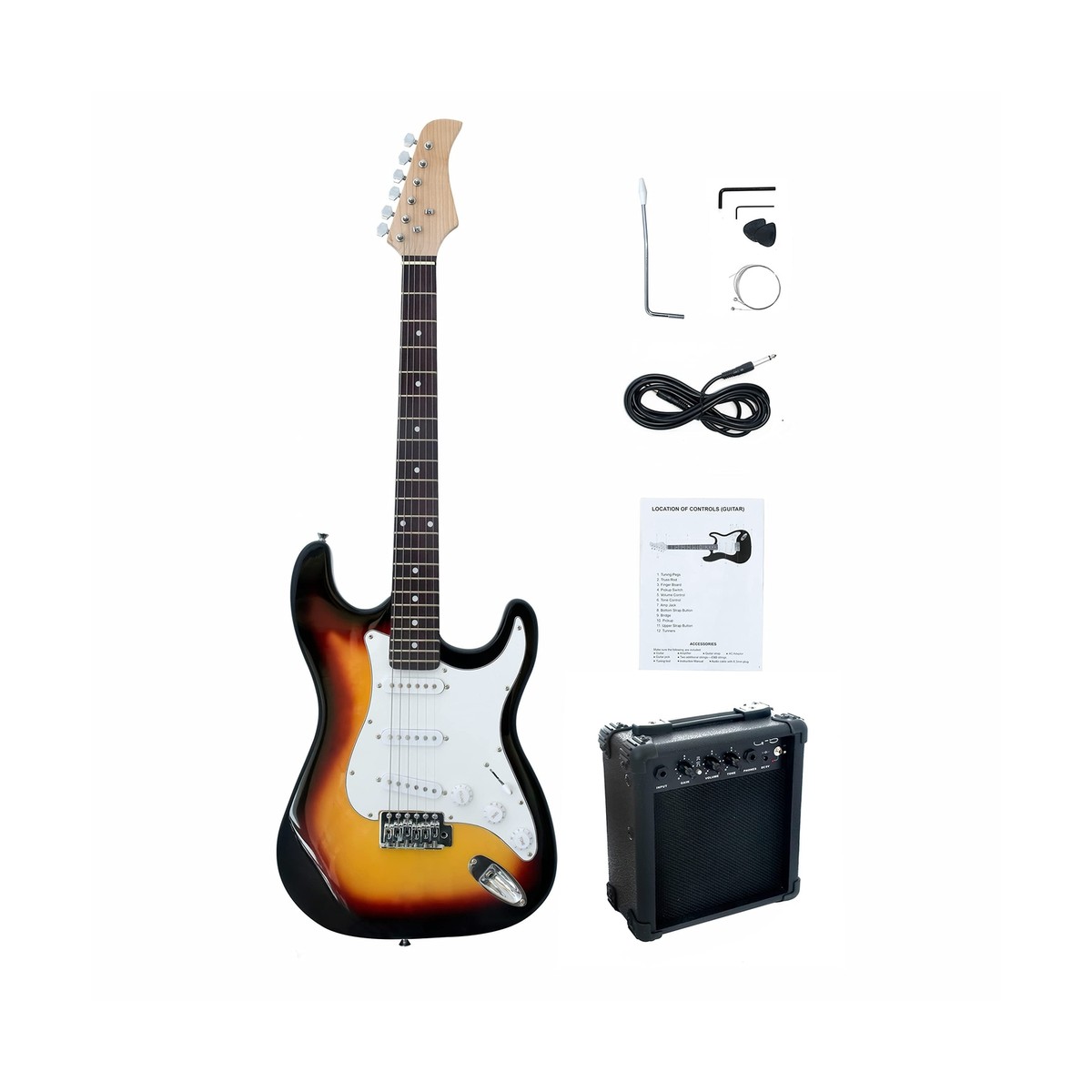 Full-Size 39“ Adult/Teenagers 13-18 Electric Guitar Vintage