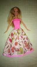 Barbie Kleid Feen Elfe pink Puppenkleidung Prinzessin Sommer Ballkleid dress K56