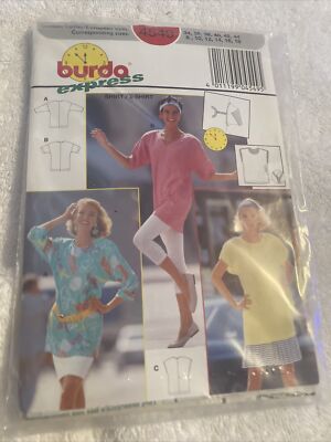 Burda Express Shirt T-shirt Pattern 4549 Size 8 10 12 14 16 18 New Sealed