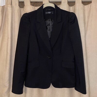 Hallhuber Women's Black Blazer Jacket 1 Button - Pokets - Size EUR 36
