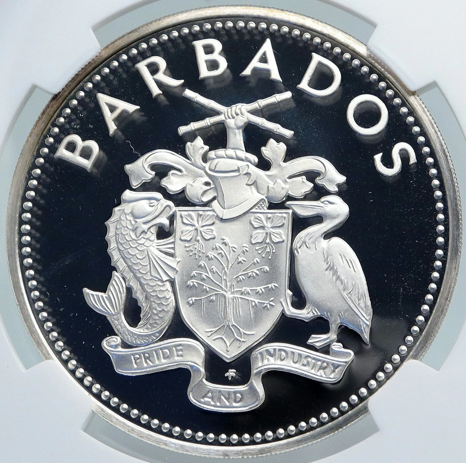 1980 BARBADOS Caribbean Development Bank VINTAGE Proof Silver 25 Coin NGC i87837 - Image 2 of 4