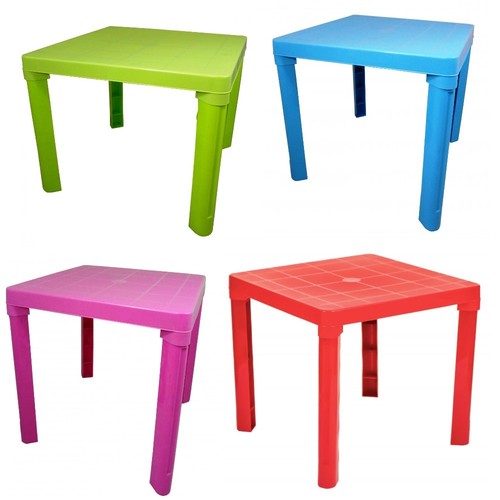 KIDS PLASTIC TABLES 4 COLOURS CHILDREN PICNIC SCHOOL HOME TABLE BOYS ...