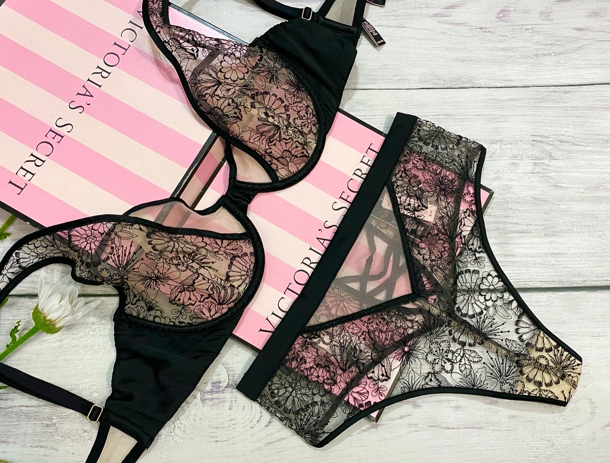 Victoria s Secret LUXE LINGERIE Unlined Floral Embroidered Plunge