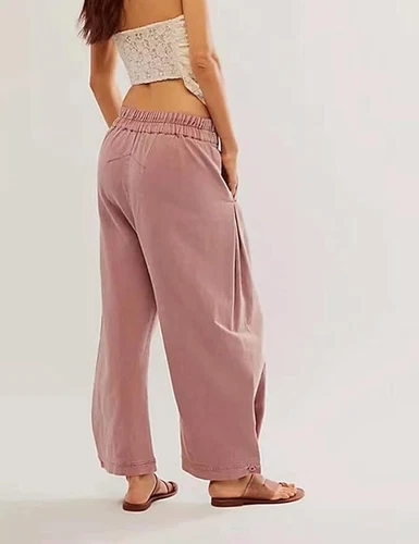 Women's Baggy Pants Wide Leg Casual Cotton Ankle Jeans Mid Rise Harem Pants - Picture 15 of 34