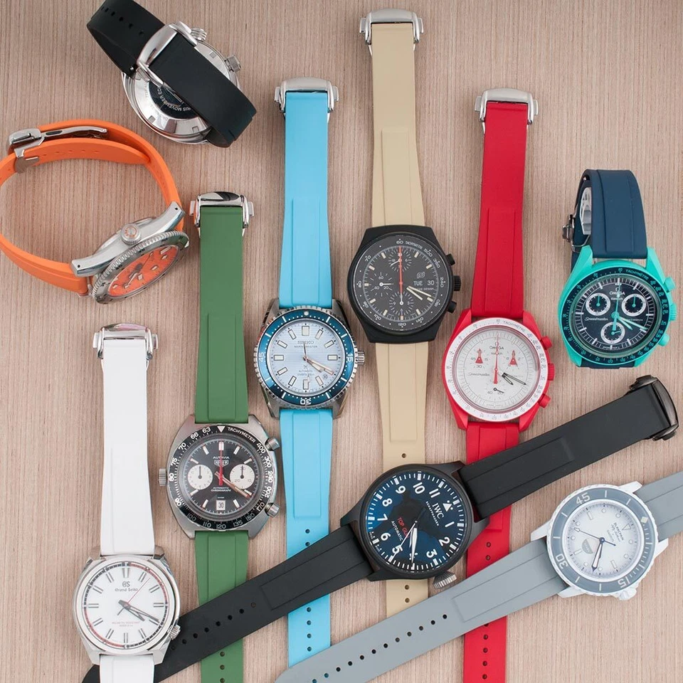 Deployant FKM Rubber Quick Release Watch Straps butterfly deployment clasp QR - Image 2 of 4