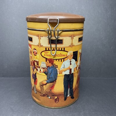 Vintage Tim Horton's Tin Coffee Metal Canister First Edition #001