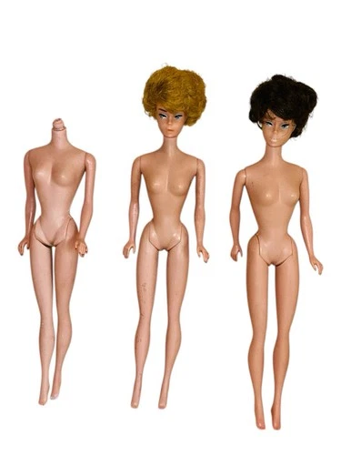Vintage Barbie Lot 3 Bubble Cut Dolls Japan TLC Green Ear Headless Repair