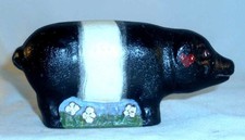 Late 1900s Polychrome Painted Composition Folk Art Pig Standing By J Dierwechter