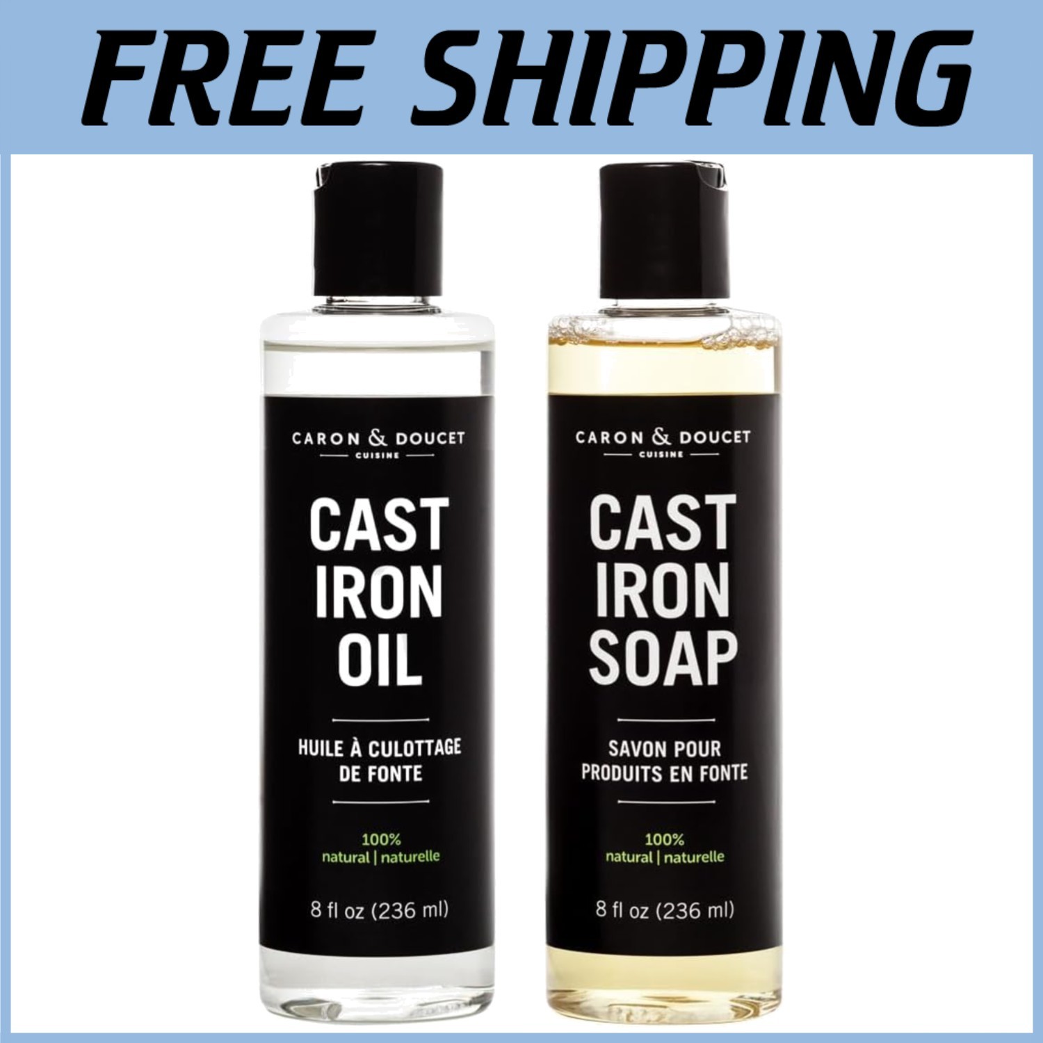 Seasoning Set For Cast Iron Skillets - 100% Natural