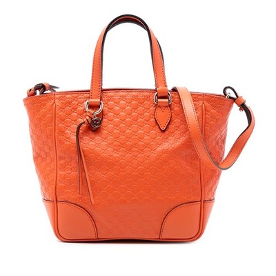 Gucci Small Microssima Bree Satchel Pre-Loved Orange