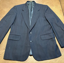 Oscar De La Renta 100 Wool Navy Pinstripe Blazer Sport Jacket 42R