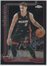 Pelle Larsson 2025-26 Topps Chrome Black Refractor (02/10) Miami Heat #189