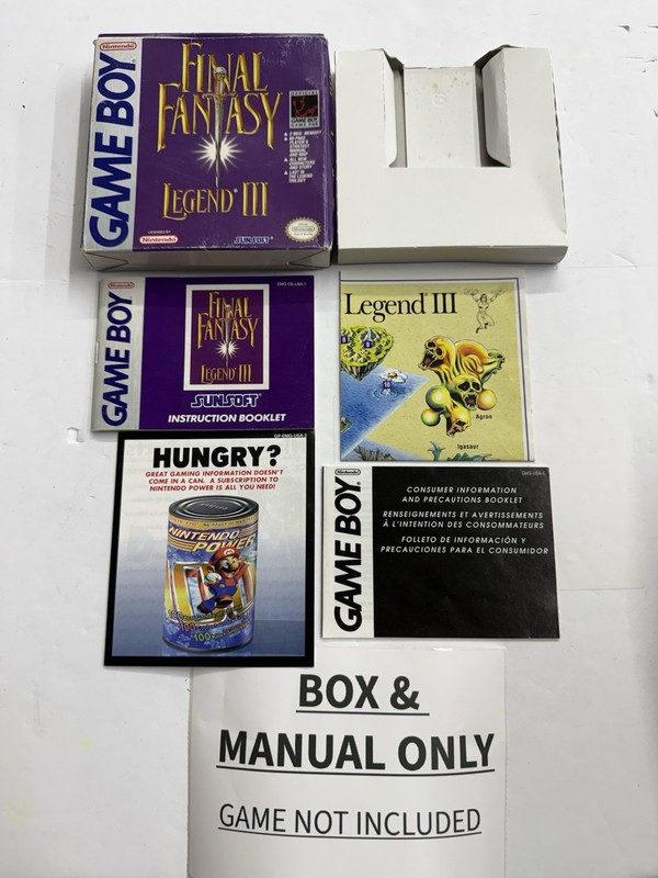 Box Only - Final Fantasy Legend III 3 (Nintendo Game Boy) Gb Not Complete #2963