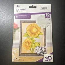 Gemini By Crafters Companion Sunflowers 3D Embossing Folder 5x7 B2599