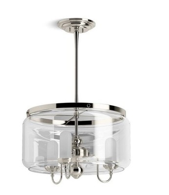 KOHLER Artifacts Drum Fixture Polished Nickel Chandelier RETAIL: $2,215!