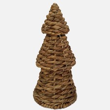 Pino de ratán tejido mimbre natural 14”Hx7”W resistente orgánico de Navidad