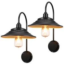 Solar Barn Lights Upgrade, 2PCS Waterproof Wall Light Fixture, Rustic Vintage...