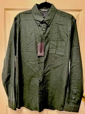Ben Sherman Shirt The Original Mens L Button Down Long Sleeve Dark Green NWT