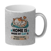 Glitzer-Kaffeebecher Katze - Tasse Mit GemüTlichem Katzenmotiv Mit Spruch: