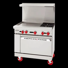 American Range 36" Gas 2 Burner Range w/ 24" Left Side Manual Griddle
