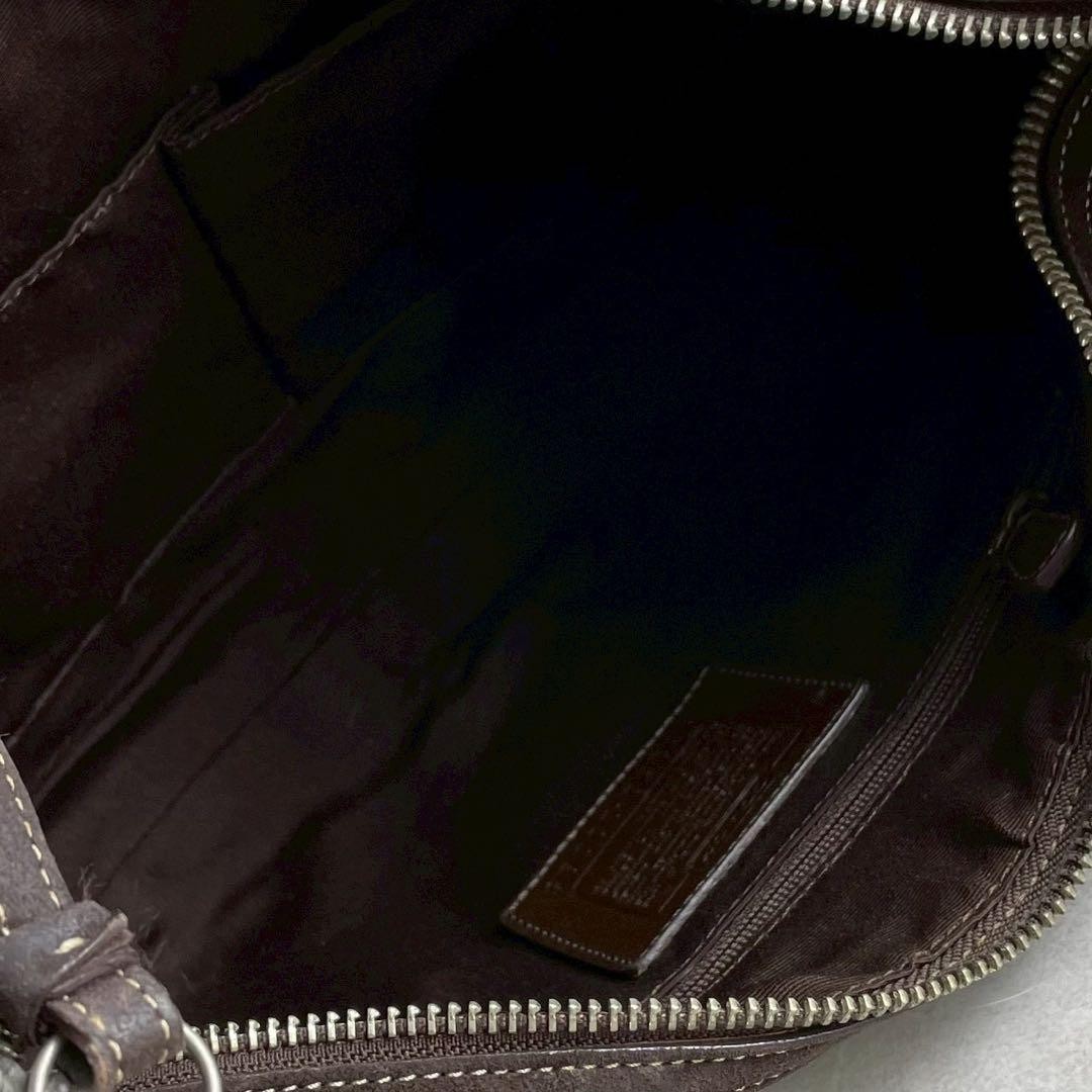 Coach Hobo Shoulder Bag Canvas Python Embossed Br… - image 9