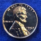 1957 (Proof) Lincoln Wheat Cent Red Uncirculated Uncertified US Coin Penny