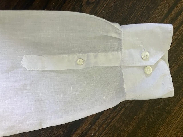 男式 Bugatchi Axel 纯色亚麻衬衫大号 — 第 4/4 张图片