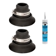 Roof Collar Repair Boot 2 Pack with Sealant Vent Flashing - Fits 1.5"-2" Pipe.