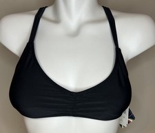 VOLCOM SIMPLY SOLID V NECK STRAPPY MULTI STRAP KNOTTED BIKINI SWIM TOP MEDIUM